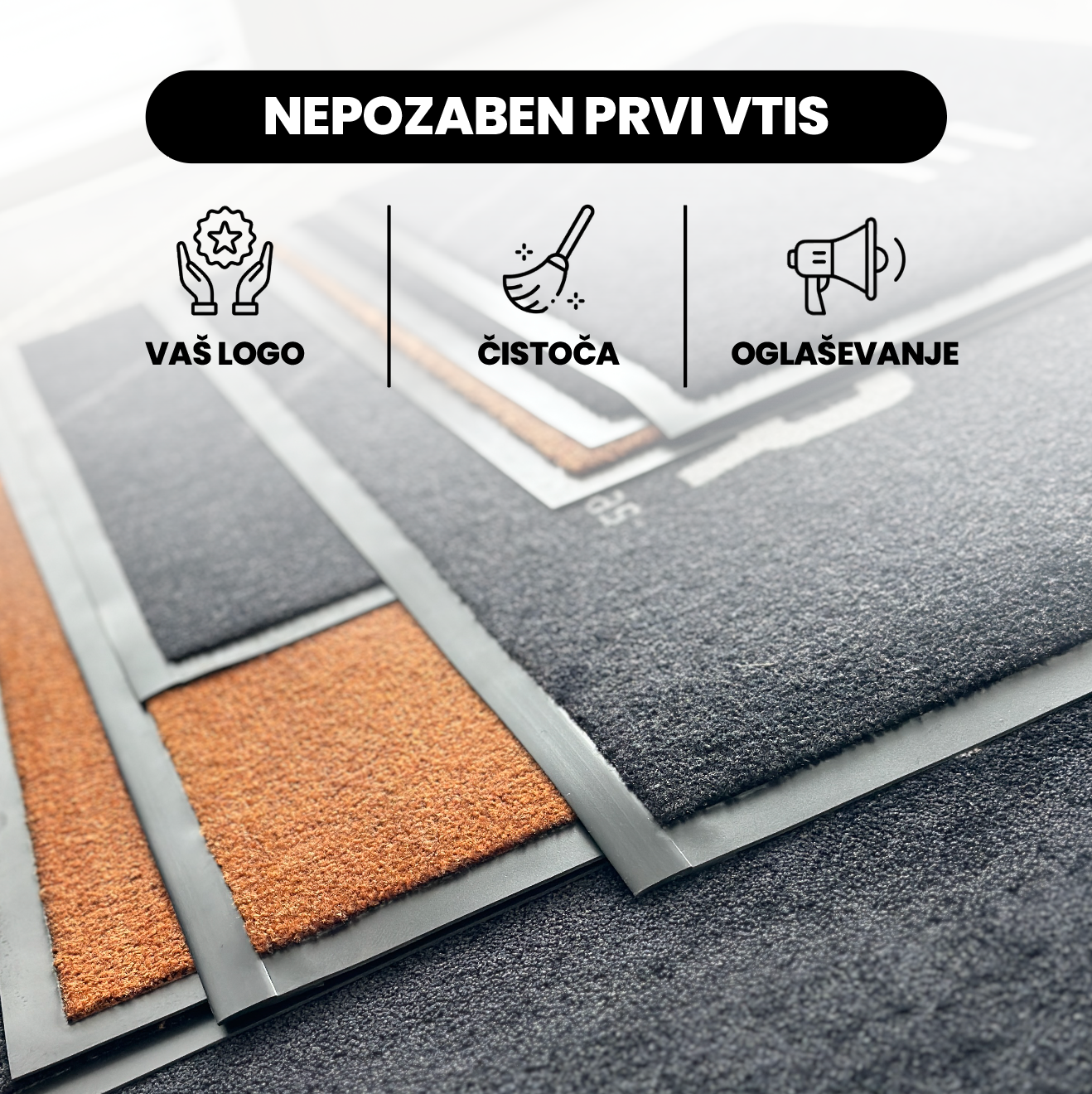 Potiskani predpražniki z logotipom
