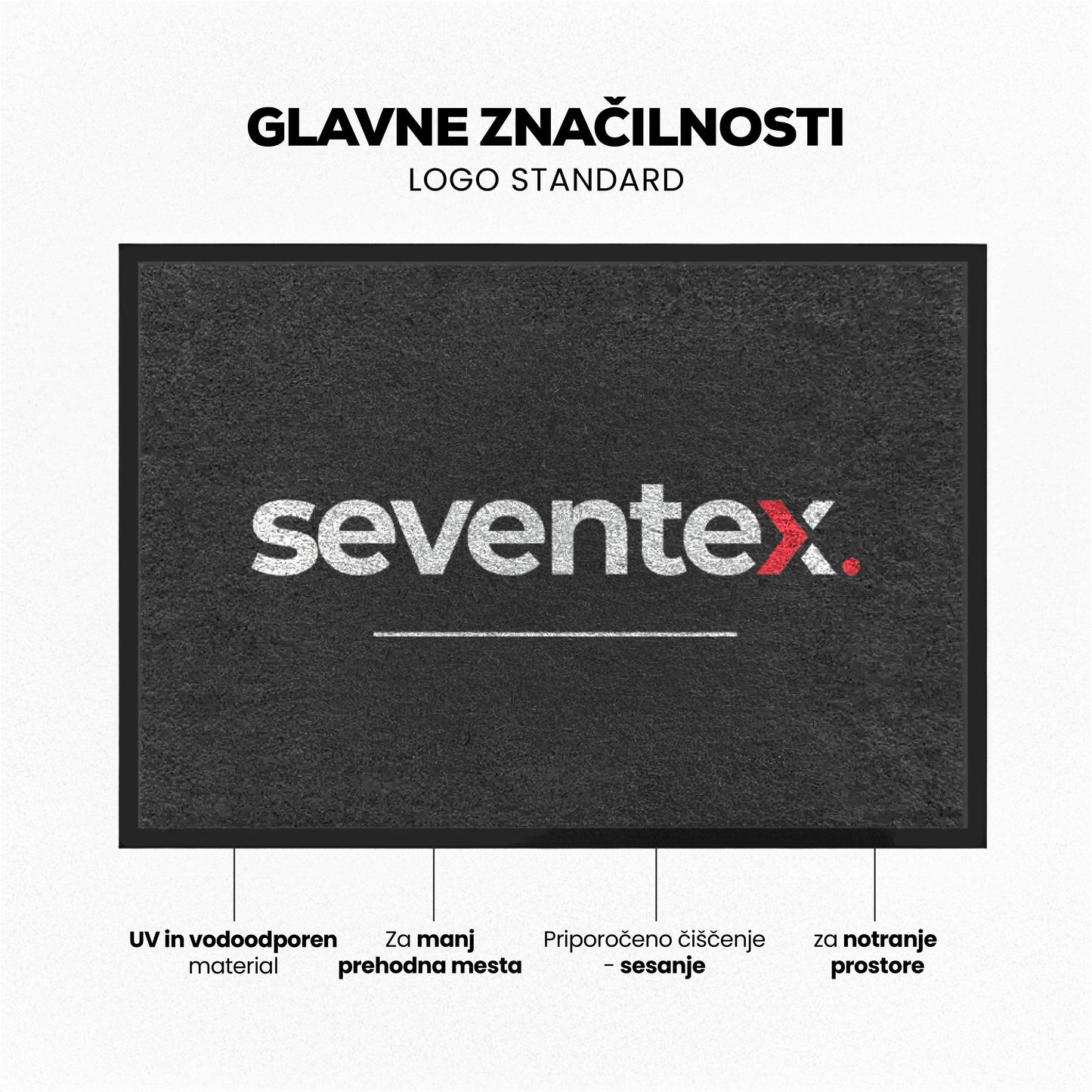 Personaliziran predpražnik z logotipom pred vhodom v hotel